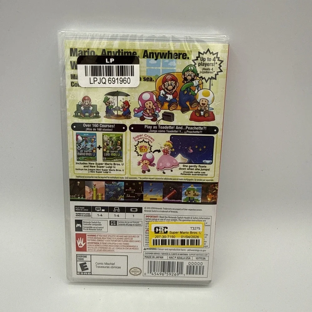 Super Mario Bros U. Deluxe Nintendo Switch 1 Video Game Brand New Factory Sealed